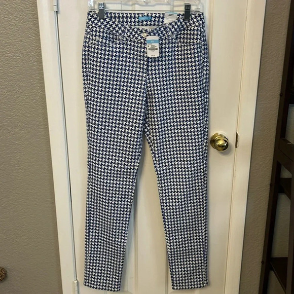 J McLaughlin Women’s (6) Lexi Jeans Navy/Blue Midi Quotation Stretch Cotton NWT - Picture 1 of 7